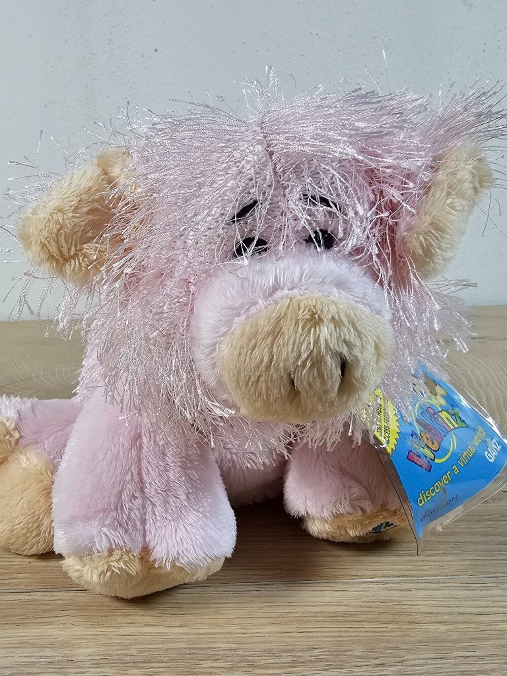 GANZ Webkinz Pig Beanbag Plush Toy Pink Shaggy WITH CODE HM002 8" - Picture 2 of 10
